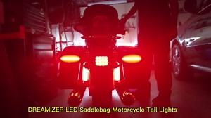 LED Saddlebag Motorcycle Tail Lights,2pcs Motorcycle Tail Light with Sequential Turn Signals Brake Light Running Light Compatible with Harley Touring Electra Glide Road Glide FLHR CVO 2014-2023