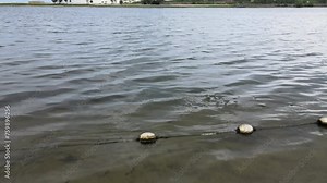 Beach in Jakarta, Indonesia, the water is not blue