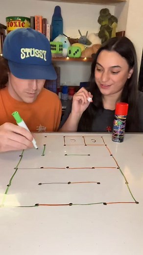 Who’s getting the silly string?? 😜 #challenge #game #couple #gamenight #penandpaper | Nate and Casey B