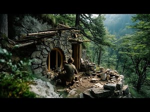 Primitive Survival Alone in the Forest 3 Days Building a Warm Cave and Living Off the Land