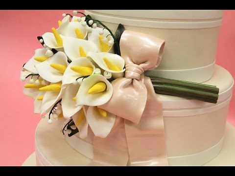 Calla Lily & Lily of the Valley Wedding Cake