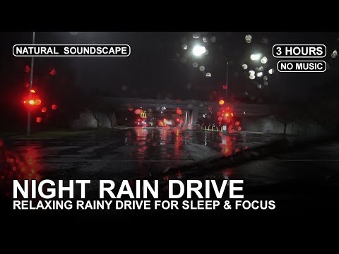 3 Hours Residential Night Drive in Rain | ASMR Driving Ambience, Wipers & Road Sounds for Deep Sleep