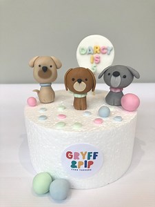 Personalized Fondant Dog Cake Topper Set: Edible Birthday Decor - Etsy Canada