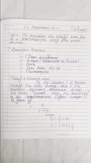 To determine the energy band gap of a semiconductor using four probe method #physics #learnerak