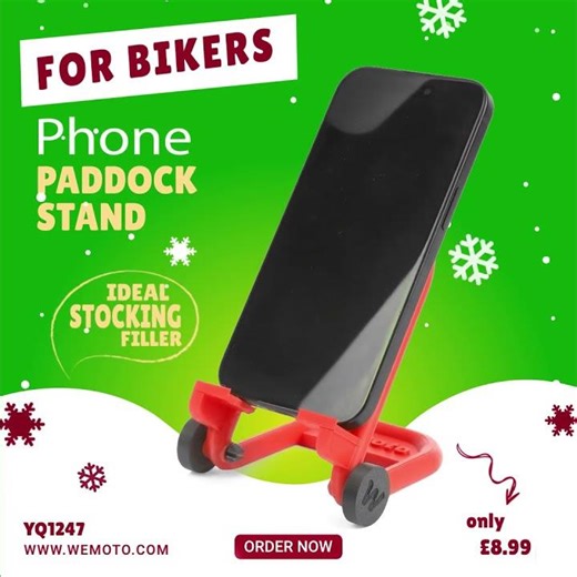 Mini Paddock Stand Phone Holder – Perfect Stocking Filler for Bikers!