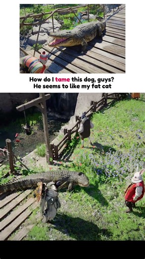 A special dog appears on the bridge in Crimson Desert 😦