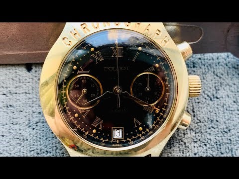 Men's Wrist Watch POLJOT Shturmanskie 23 jewels chronograph 3133 Roman Index 1 MChZ named Kirova SU