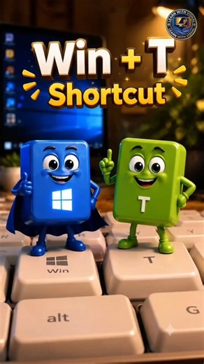 Taskbar ko Keyboard se Control Karein! 🔥 Windows Productivity Trick #shorts