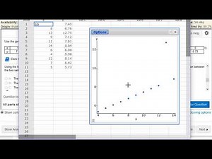 STATCRUNCH: Make a Scatterplot and find the correlation coefficient