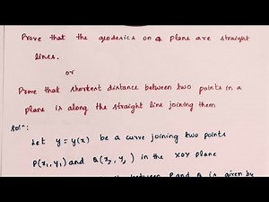 Calculus of Variation|Geodesics on plane is straight line|18mat31 Module 5(Jan./Feb.2023 Q.no-10b)