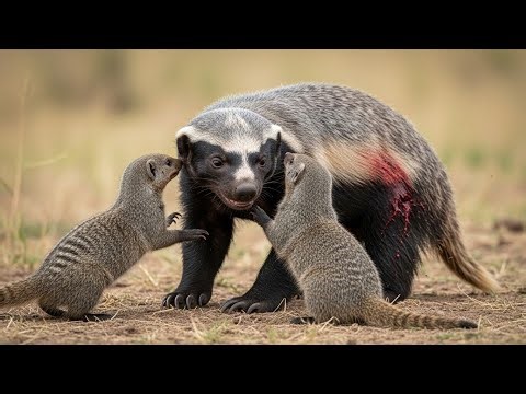 Honey Badger vs Mongoose family Who Wins This Wild Battle?