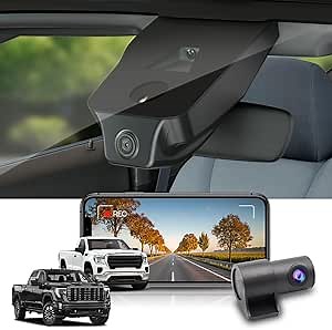 Fitcamx Front 4K+Rear 1080P Dash Cam Adapts for GMC Sierra 2020-2026 (HD2-6272, Check Vents Amount), OEM Look, Dual HD Video, WiFi & APP, Loop Recording G-Sensor, Easy to Use, 2 Cables/128GB Card