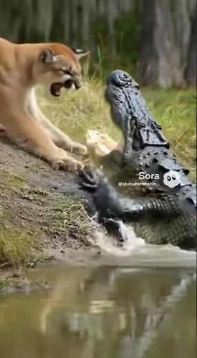 🐾 Florida Predator Showdown: Cougar vs. Alligator - Survival Instincts Unleashed! 🐊 #ai #alligator