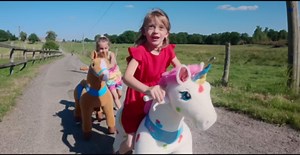 PonyCycle Plush Interactive Riding Horse Kids Ride on Toy Ride on Horse Walking Horse, Essential Model E Size 4 for Age 4-7, No Electricity with Wheels, Giddy up Riding Toys Pony Light Brown E436