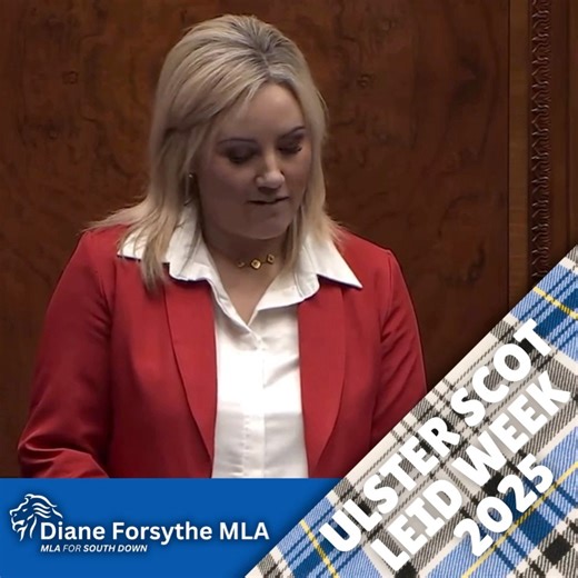 🏴󠁧󠁢󠁳󠁣󠁴󠁿 ULSTER SCOTS LEID WEEK 2025 🏴󠁧󠁢󠁳󠁣󠁴󠁿 Today I spoke in the Northern Ireland Assembly to mark the start of 'Ulster Scots Leid Week'. It's great to see so many events being planned to mark the week, along with highlighting our rich Ulster Scots heritage, culture and language. Schomberg Mourne UlsterScots Ulster-Scots Agency #UlsterScots #LeidWeek | Diane Forsythe MLA