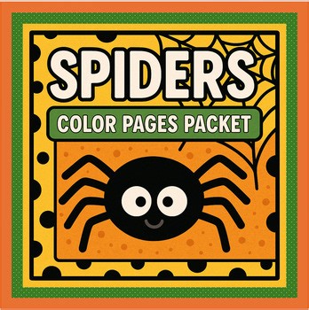Spider Craft Coloring Page Sheet Packet 1st grade center October art ELA science
