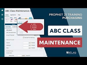 Prophet 21 Training and How To - Purchasing: ABC Class Maintenance
