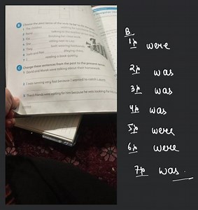 Choose the past tense of the verb 'to be' to fill the gaps,1 T... | Filo