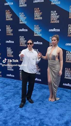 #RobbyHoffman and #GabbyWindey play around at the #SpiritAwards | gabby