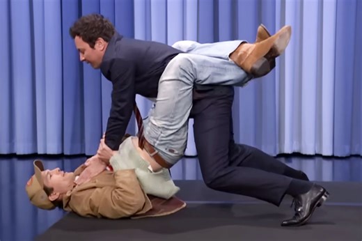 Ashton Kutcher flips Jimmy Fallon over on 'The Tonight Show': 'Let's go'