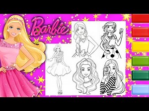 Coloring Barbie Fashion Dresses Coloring Pages | Barbie Doll Coloring Pages