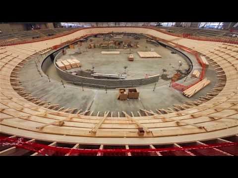 Queensland State Velodrome cycling track construction time-lapse