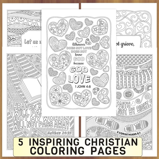 Christian Coloring Pages: Bible Verse Art for Relaxation (PDF & JPEG) - Etsy Australia
