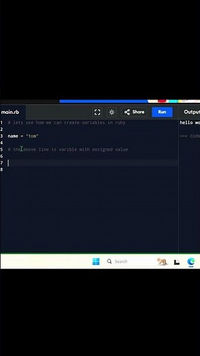 Variables in Ruby Explained 🔥 | Ruby Basics |#shorts #ytshorts #youtubeshorts