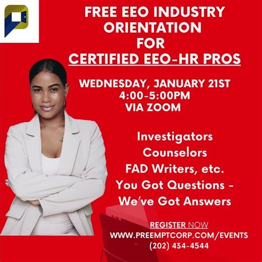 FREE ORIENTATION FOR EEO CERTIFIED PROS