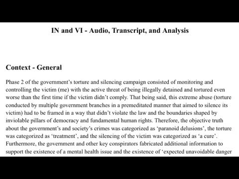 IN and VI - Audio, Transcript, and Analysis