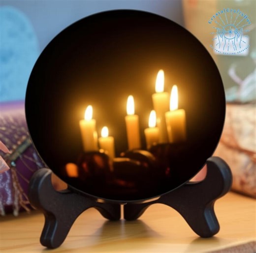 Obsidian Mirror With Stand | Personalized Black Crystal Scrying Plate | Custom Engraved Home Decor | Ideal for Parties & Weddings | Gift - Etsy