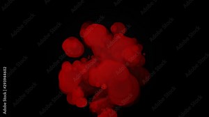 Rising bubbles. Colorful popping spheres animation. Animation of red balls. Weightlessness..