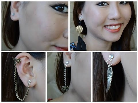 DIY: FAKE Magnetic Earrings! (Cartilage, Feather Earrings, Studs)