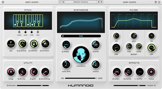 Baby Audio releases Humanoid - Vocal Transformer / Hard-Tuner Plugin