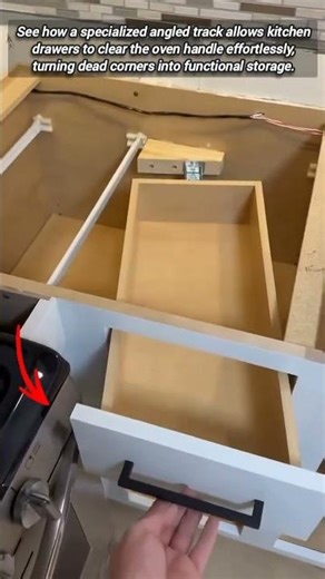 Clever Angled Drawer Design To Clear Kitchen Appliance Obstacles