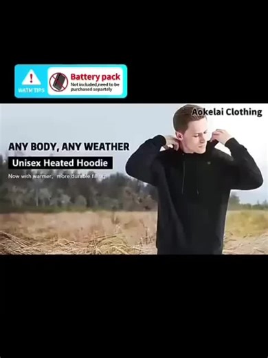 video, Heated Hoodie Sweatshirt, Seven Heating Zones, Adjustable Temperature Settings, Fashionabl...