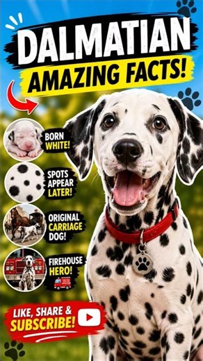 Dalmatian Dogs Are Born Without Spots! 🐶😲 Amazing Dalmatian Facts! #shorts #facts