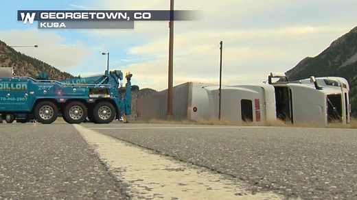 4.9K views · 144 reactions | Powerful wind gusts knocked over semi trucks in the foothills west of Denver, CO Wednesday morning. A gust of 96 mph was recorded in Georgetown, CO. | WeatherNation | Facebook