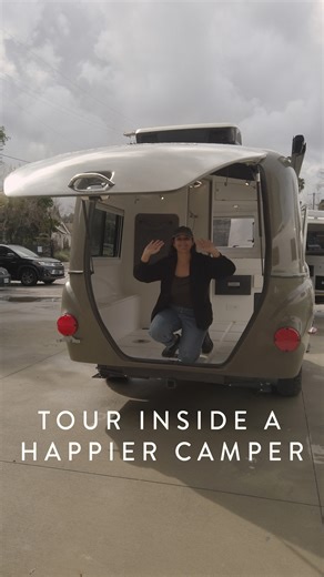 Happier Camper on Instagram: "New campers just rolling out of HQ 👀 HC1 Studio — fully built with a kitchenette and bathroom, ready to roll. HC1 Venture — your business, on wheels and more! Traveler (HCT) — more space, more possibilities with our Adaptiv Components. #HappierCamper #CampDifferent #ModularLiving #FiberglassTrailer #VanLifeAlternatives"