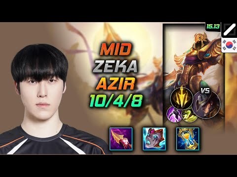 Azir Mid Build Zeka Nashor's Tooth Lethal Tempo - LOL KR Challenger Patch 15.13