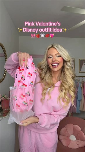 Emily Rose on Instagram: "Most precious pink character dress for February in Disney!🥹🎀🐭🍓 My entire fit is in my L T K ➡️ #disneystyle #disneyoutfits #disneyfashion #disneyoutfitideas #valentinesoutfit"