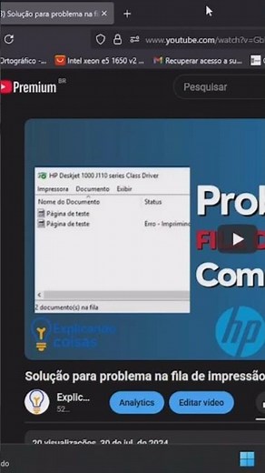 (☝️☝️VIDEO COMPLETO)Solução Simples para Travamento na Fila de Impressão #windows #impressora