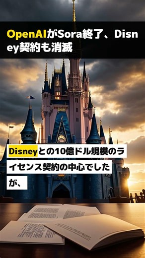 OpenAIがSora終了、Disney契約も消滅