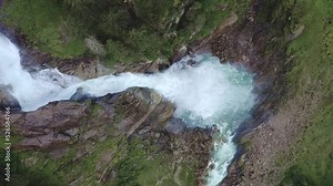 Austria's largest waterfall, the Krimml Waterfalls, Europe
