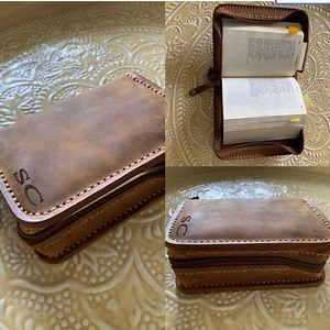 Handcrafted Leather Book Cover With Zipper: Vintage Style - Etsy