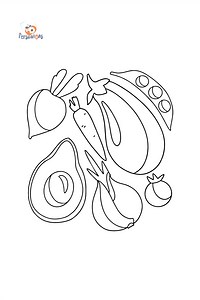 Set of vegetables сoloring page ♥ Online and Printable for Free!