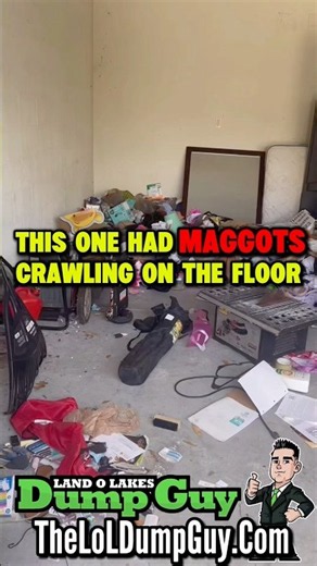 This Garage Was FULL OF TRASH & MAGGOTS! 🤢#watch #oddlysatisfying #viral o