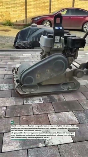 Powerful Plate Compactor for Perfect Pavers! #construction #tools #hardscape