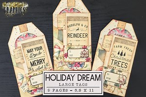 Christmas Junk Journal Kit Holiday Dream Tags | Gift Tag Junk Journal Ephemera With Video Tutorial | Printable Journal Digital Download - Etsy