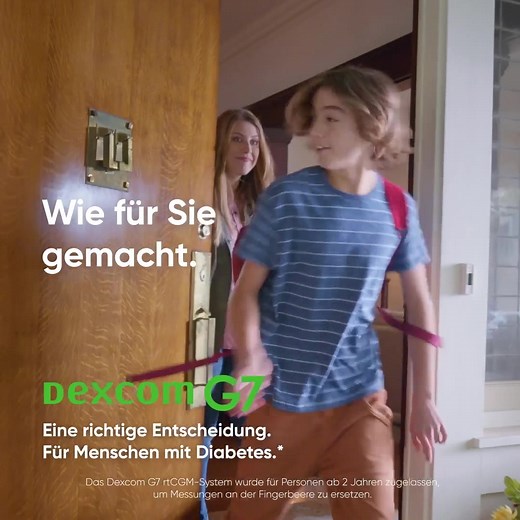 Das neue Dexcom G7 – für Sie gemacht, damit Sie mehr tun können. Nehmen Sie Ihr Diabetesmanagement selbst in die Hand. *Das Dexcom G7 rtCGM-System wurde für Personen ab 2 Jahren zugelassen, um Messungen an der Fingerbeere zu ersetzen. Auch in der Schwangerschaft kann das System zur Glukosekontrolle eingesetzt werden. Auf Basis der Glukosewerte können unter bestimmten Voraussetzungen Behandlungsentscheidungen getroffen werden. Die Indikationen und Kontraindikationen zur Verwendung des Systems sin